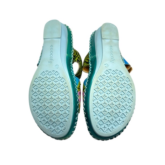 Socofy Multicolor‎ Floral Embellished Open Toe Ankle Strap Sandals Europe 41 - Picture 7 of 13